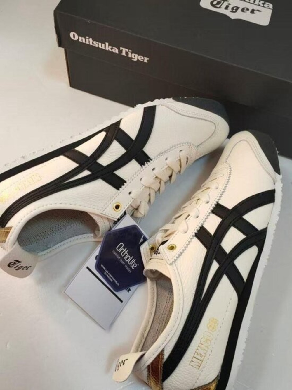 Onitsuka Tiger by Asics Men's White, Black & Gold Mexico 66 Sneaker - Picture 3 of 6